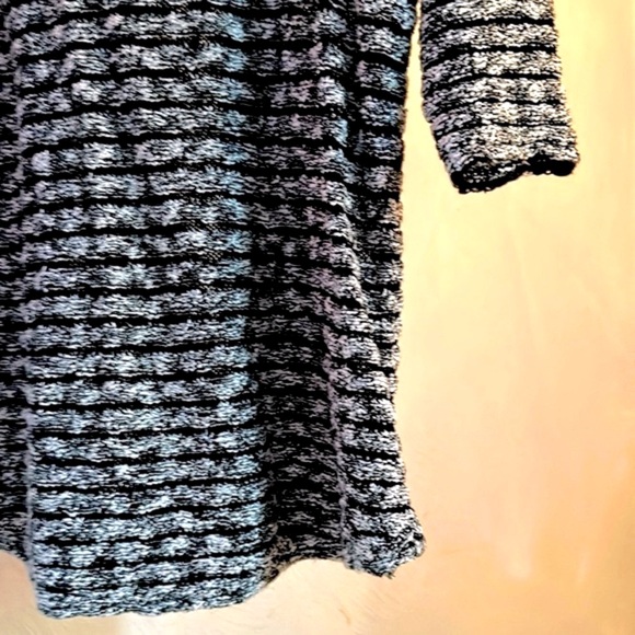 ⭐️J.JILL Varigate Striped Sweater, Black Marled, Sz. L, Crew Neck, 3/4 Sleeves 👓 - Picture 9 of 12